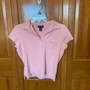 Ann Taylor Pink Polo Crop Top